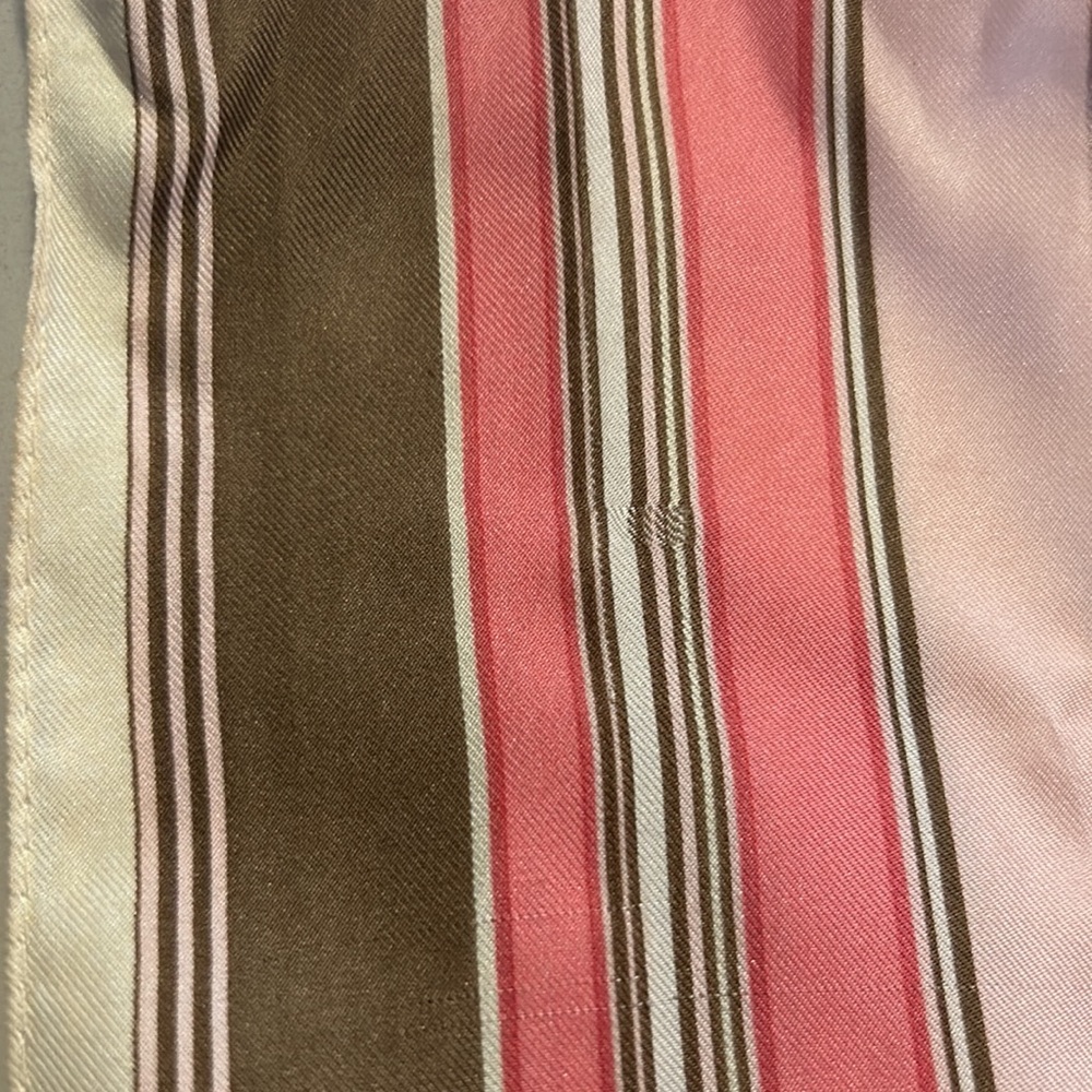 Pink brown and cream striped scarf - Picture 5 of 5